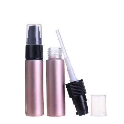 factory wholesales high end 10ml empty spraying pink tube glass roll on bottle with black plastic spray pump for lotion