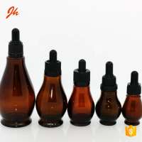 10ml 20ml 30ml 50ml 100ml single gourd shape amber glass bottle with pump and spray