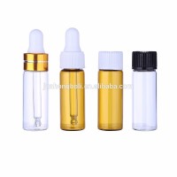 Mini glass bottle sample essential oil glass bottle made in china amber tube glass vial screw cap 1ml 2ml 3ml 5ml