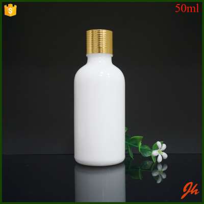 empty 50ml milk white glass essential oil bottle with screw cap